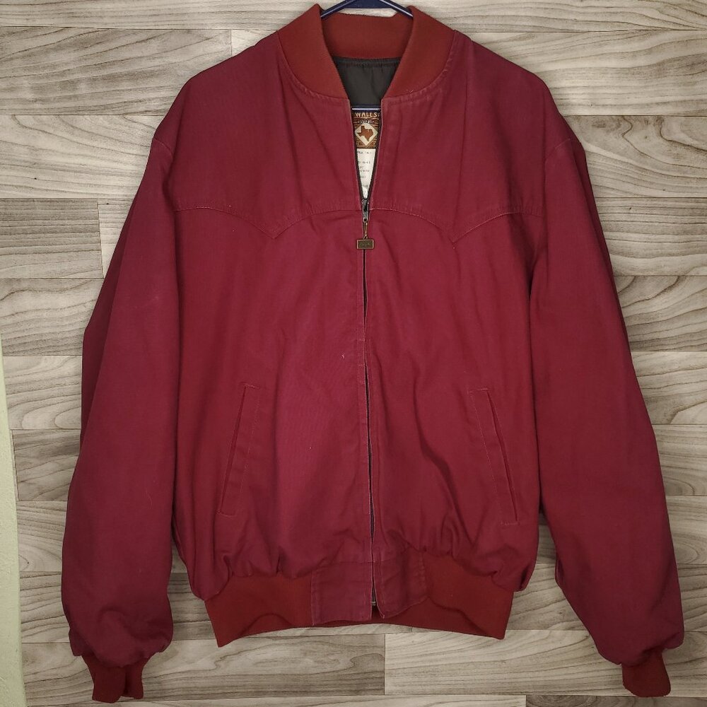 Vtg Walls Western Wear Cotton Canvas Barn Chore Bomber Jacket Coat Men's XLT